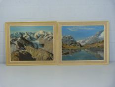 H Bennett - two oils depicting mountainous scenes