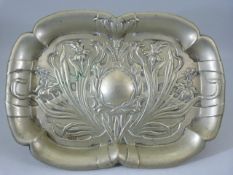 Art Nouveau silverplated tray with hallmarks