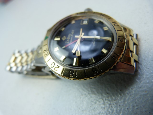 Zodiac Aerospace GMT Gold Bezel Military watch issued to Vietnam Pilots - Image 3 of 7