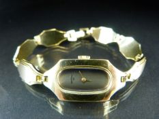 Hallmarked silver Gilt Wrist watch by Bergana Approx weight - 34.5g