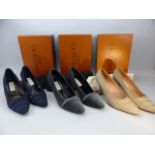 Three Boxed pairs of Jimmy Choo High heels all 6 1/2