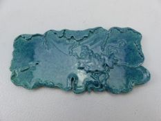 Unusual Celadon glazed Ink Pallete in the form of leaves