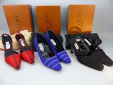 Three pairs of Jimmy Choo heels Two European (39), UK - 6.5 and UK 7