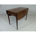 Antique Mahogany drop leaf table with single drawer