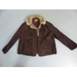 1950's astrakhan short jacket with fur collar. Faulkes Edgbaston Birmingham.