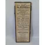 Theatre Interest - from Theatre Royal, Worcester Dated Jan 26th 1815