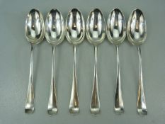 Hallmarked silver serving spoons (6) by Walker and Hall 1909. Approx weight - 458.5g