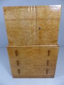 Art Deco Maple two door bedroom cabinet with drawers and shelving over circa 1930