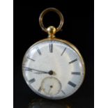 Gold Coloured pocket watch by Brandt Geneve with engine turned case (no key therefore A/F)