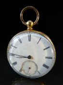 Gold Coloured pocket watch by Brandt Geneve with engine turned case (no key therefore A/F)