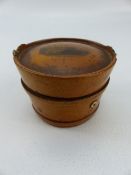 Mauchline Ware String dispenser marked 40/50/60 with three ivory escutcheons. (Royal York Crescent