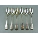 Set of six 19th Century hallmarked silver teaspoons. Approx weight 161.1g. London, John & Henry Lias