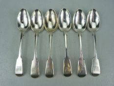 Set of six 19th Century hallmarked silver teaspoons. Approx weight 161.1g. London, John & Henry Lias