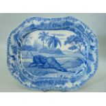 Spode Indian Sporting series 'Battle Between a Buffalo and Tiger' miniature serving platter.