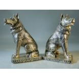 Hallmarked (800) silver condiments in the form of seated dogs. Approx weight - 221.4g