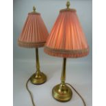 Pair of brass table lamps from the Orient Express