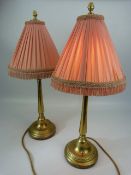 Pair of brass table lamps from the Orient Express
