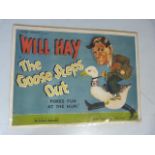 Reproduction poster of Will Hay 'The Goose Steps Out' quad poster