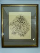 Charles M Ware - Etching titled 'Off with his head' .
