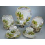 Royal Albert 'Kentish Rockery' Part teaset comprising plates, side plates, saucers, two cups and