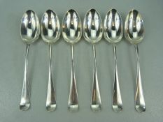 Hallmarked silver dessert spoons (6) by Walker and Hall. Approx weight - 327.5g