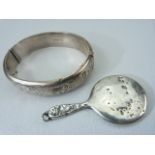 Hallmarked silver items: A silver miniature hand held mirror Hallmarked Birmingham, maker C&N and