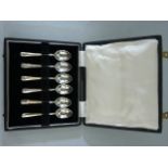 Cased set of six hallmarked silver teaspoons Sheffield Harrison Fisher & Co 1912. Approx weight -