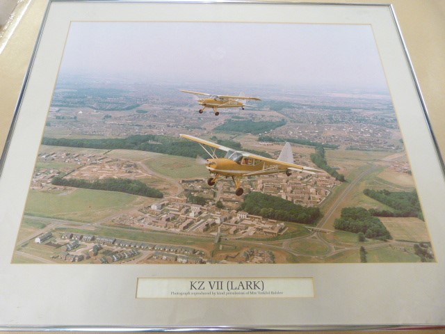 Framed photo of KZ-VII: Framed photo which is 60x47cm showing KZ-VII (Lark) OY-DSB with OY-DZB