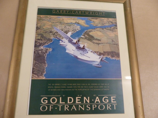Three Gerry Cartwright Framed Posters: Three framed posters from the Golden Age of Air Transport - Image 9 of 9