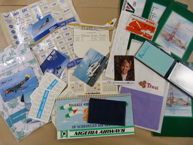 Airline Calendars , Waste Bags & Menus: A selection of small calendars plus pocket sized. Nigeria