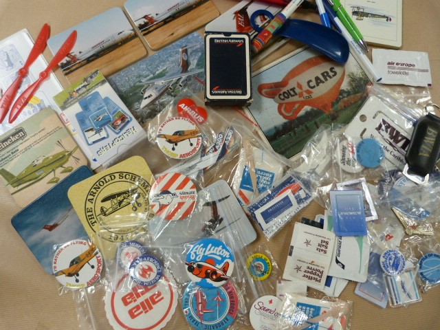 Assorted Airline & Aeroplane Ephemera: The box covers a wide range of airlines ephemera including
