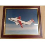 Queens Flight BAe146 Framed Photo Photograph of Queens Flight BAe146 ZE700 in a frame measuring