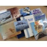 Signed Aviation Books 12 books signed by authors some with dedications to author Derek N James