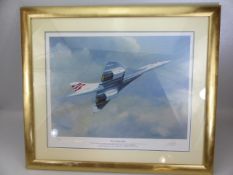 Limited edition print entitled "Go Concorde" number 389/750 by Ian Wilson-Dick 2001. Signed in