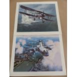 Wilf Hardy Fairey Aircraft Prints: Five prints measuring 42x36cm by Wilf Hardy depicting different