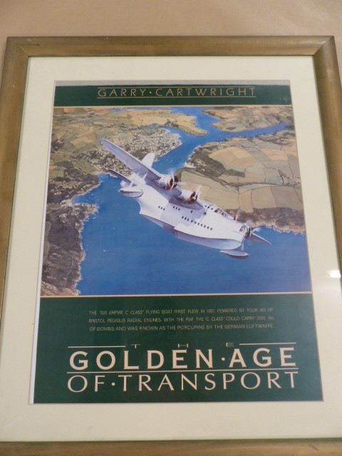 Three Gerry Cartwright Framed Posters: Three framed posters from the Golden Age of Air Transport - Image 8 of 9