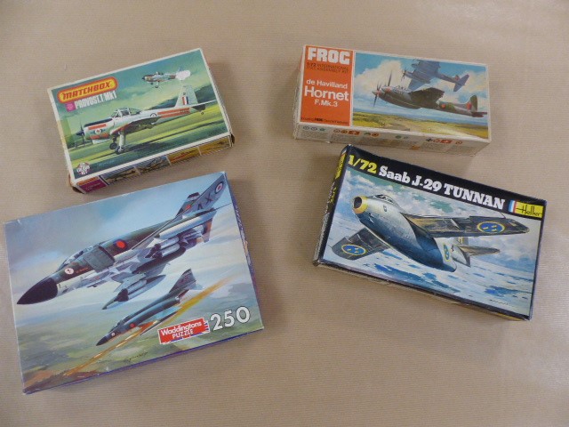 Three Aircraft Kits and a Phantom Jigsaw Puzzle Matchbox Provost T Mk1 1/72 Two colour kit CFS