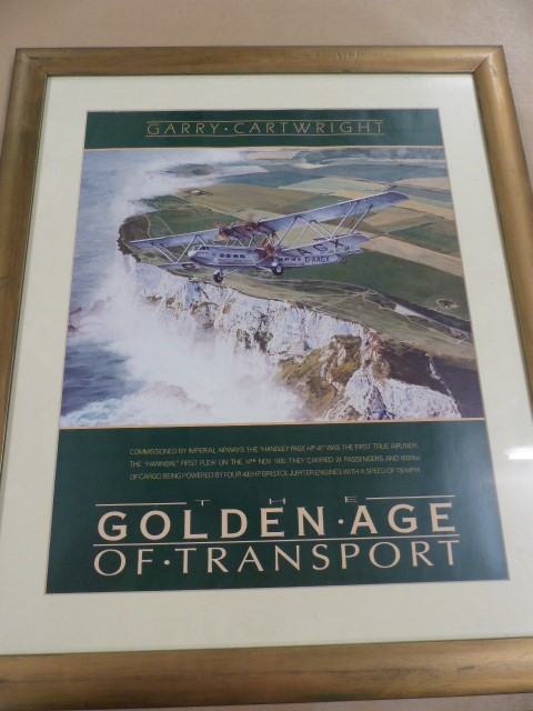 Three Gerry Cartwright Framed Posters: Three framed posters from the Golden Age of Air Transport - Image 7 of 9