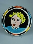 Modern Pottery Wall plaque in Abstract design of a boy by Jane Willingale.
