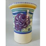 1920's Poole Pottery vase in the 'Grape' decoration (TR) fully marked to base and approx 14.5cm