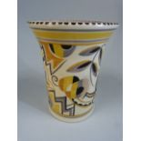 Poole Pottery YE pattern Art Deco vase with flared neck. Dedicated to H & B.S.C 1936 'Moonlight'