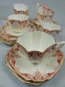 Shelley - Selection of Trio's in red decoration. RD723404