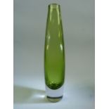 Green Cased glass vase approx height - 26cm