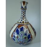 Frederick Rhead large bulbous vase in the Baghdad pattern. c.1920's approx 31cm