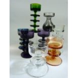 Ronald Stennett Wilson for Kings Lynn (Wedgwood) glass selection of Sheringham candle holders. All