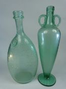 French Biot 'bubble' glass pear shaped bottle with 'Biot' glass stamp to neck, along with a