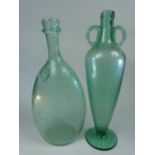 French Biot 'bubble' glass pear shaped bottle with 'Biot' glass stamp to neck, along with a