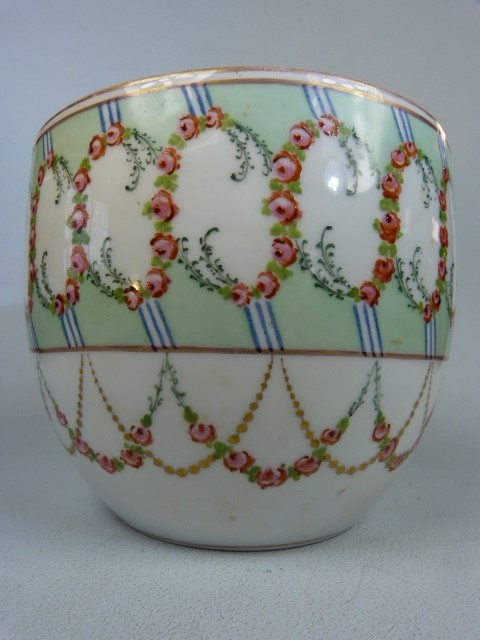 Dresden hand painted bowl decorated with Garlands of flowers and Gold swags. approx height - 13 - Image 2 of 3