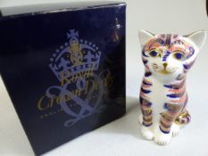 Royal Crown Derby paperweight kitten in original box