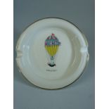 French Ashtray with Gilded Ashtray depicting a Hot Air Balloon - Guyton de Morveau.